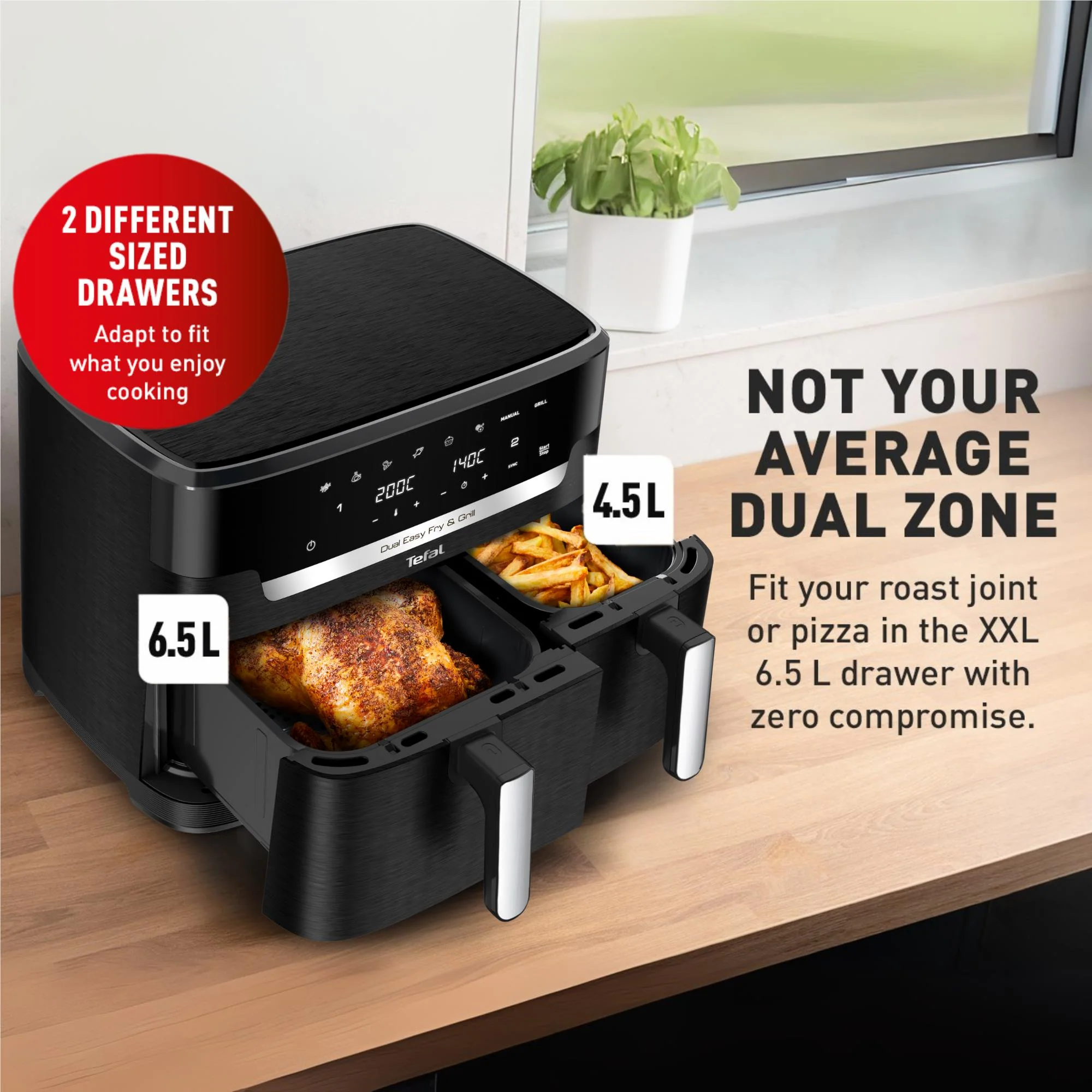 Tefal EY9458 Dual Easy Fry & Grill 11L Air Fryer - Image 8