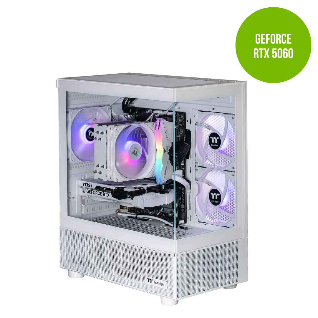 Thermaltake Horizon Elite Gaming Desktop PC (Intel 14400F / RTX 5060 / 32GB RAM) - Snow Edition - Image 2