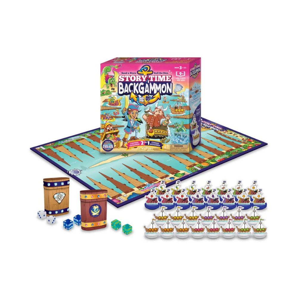 Thinking Cup Games Story Time Backgammon Tabletop Interactive Party Board Game - Image 2