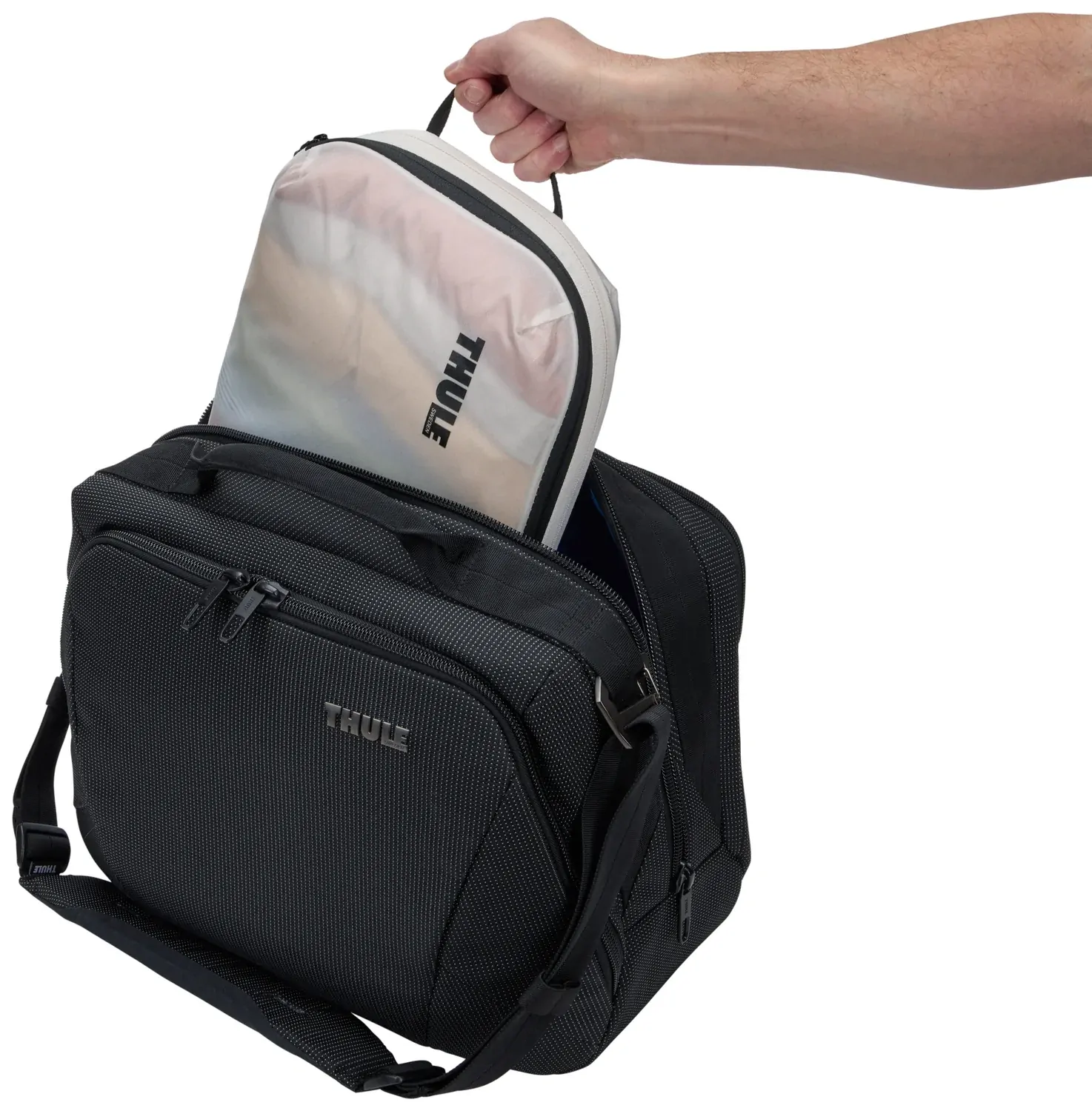 THULE Packing Cube Set Compression Travel Storage Bags Duo 2x (Small and Medium) White - Image 3