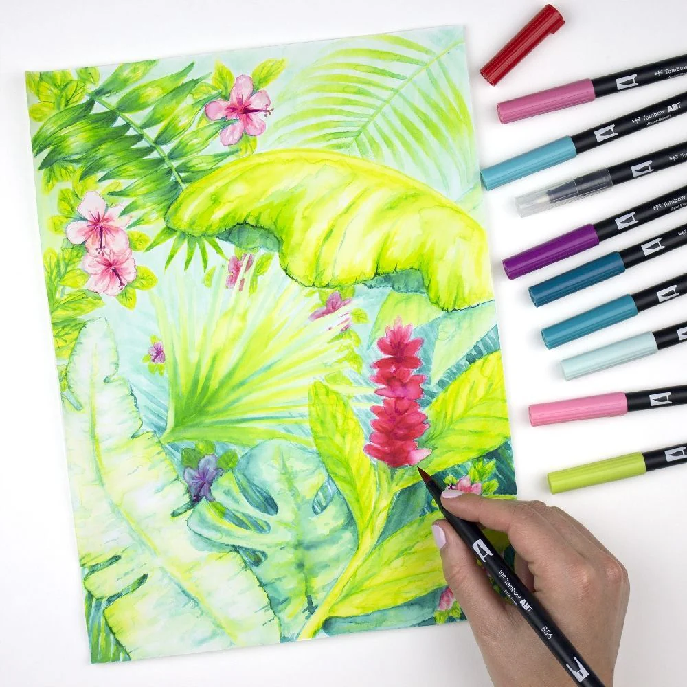 Tombow Dual Brush Pen Marker Drawing/Sketching Set (Desert Flora) [10-Pieces] - Image 10