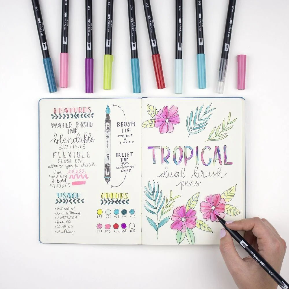 Tombow Dual Brush Pen Marker Drawing/Sketching Set (Desert Flora) [10-Pieces] - Image 9