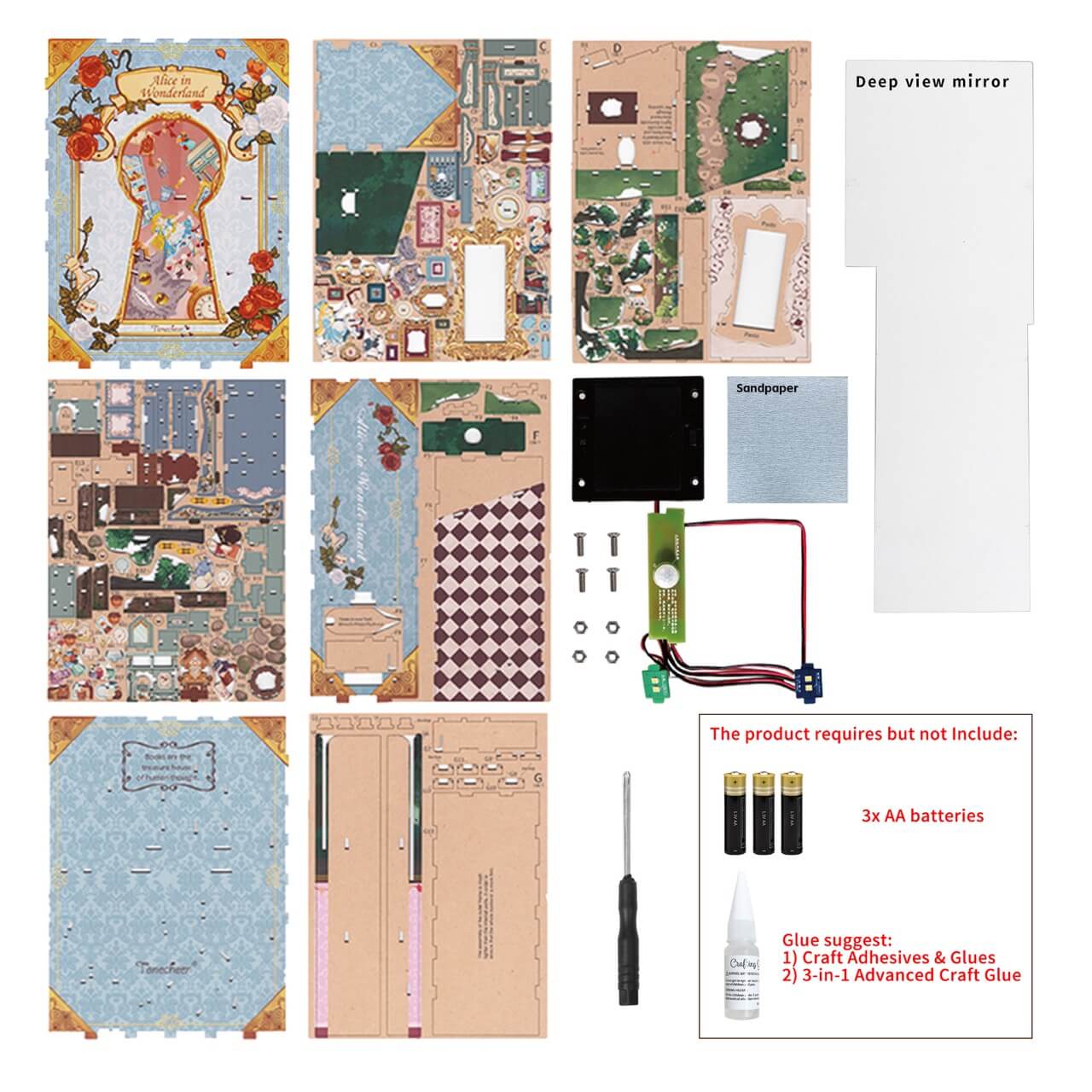 Tonecheer Alice In Wonderland Book Nook Kit - Image 4