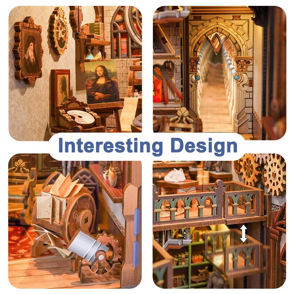 Tonecheer Leonardo da Vinci Book Nook Kit - Image 4