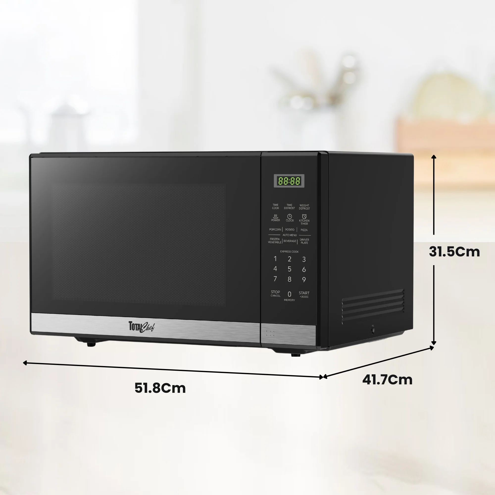 Total Chef 1100W Microwave Oven 34L Black - Image 6