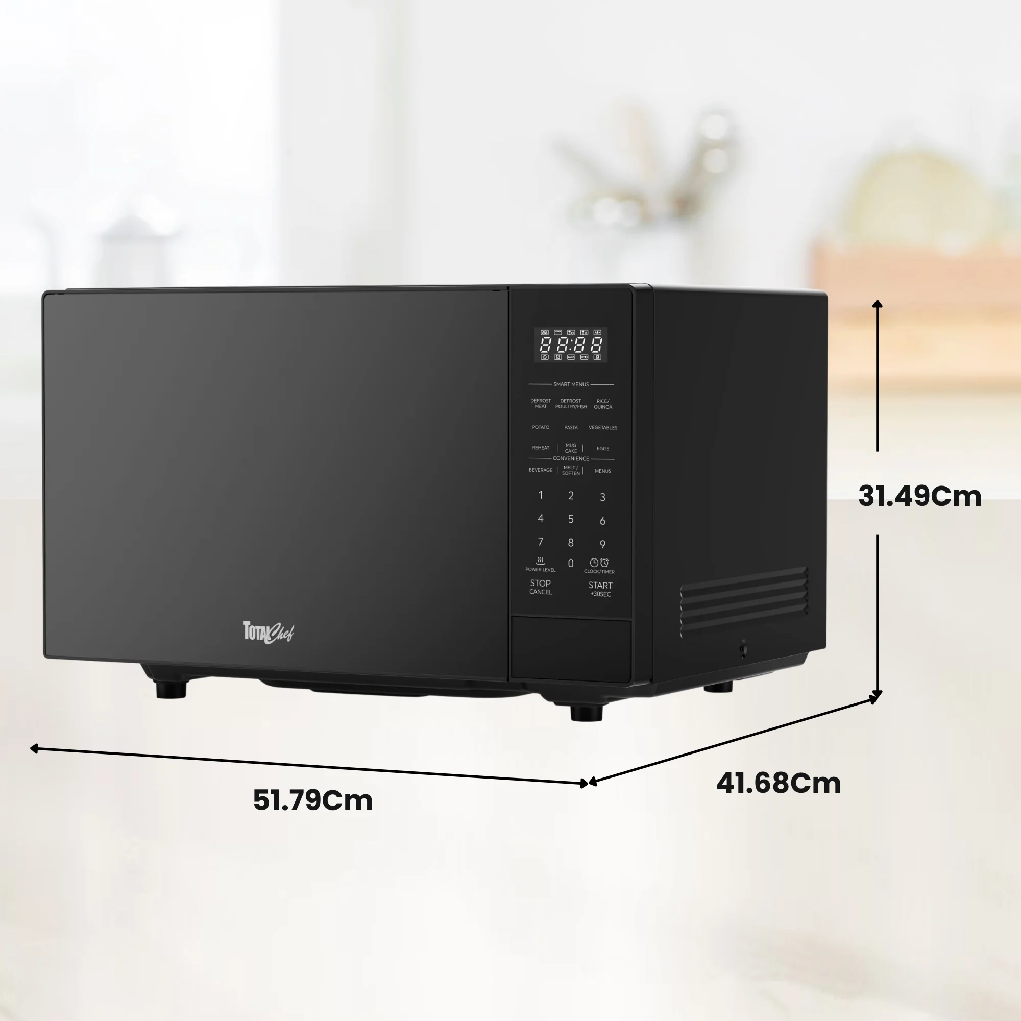 Total Chef 1200W Flatbed Inverter Microwave Oven with Smart Sensor 32L, Black - Image 6