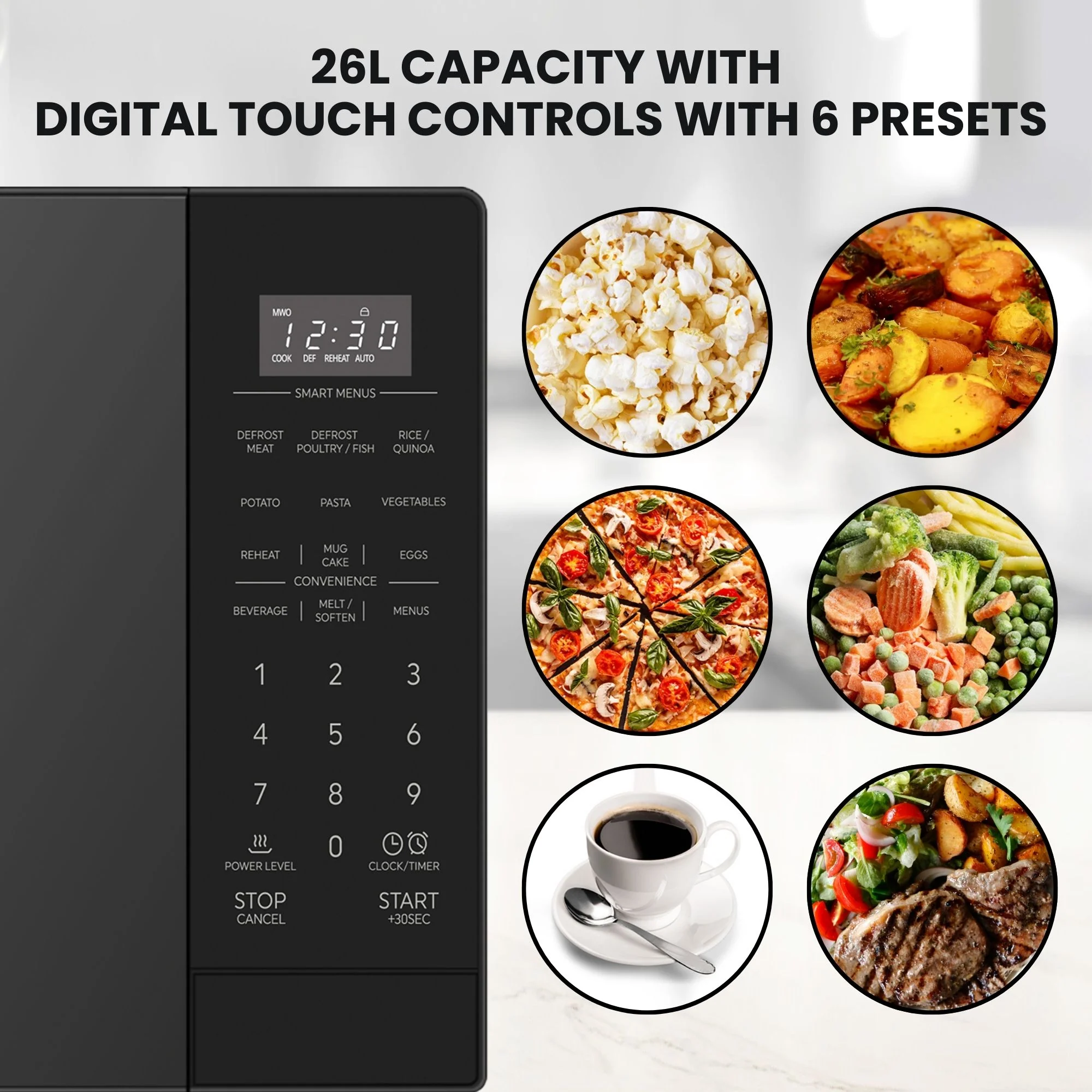 Total Chef 26L Countertop Microwave Oven 900w - Image 4