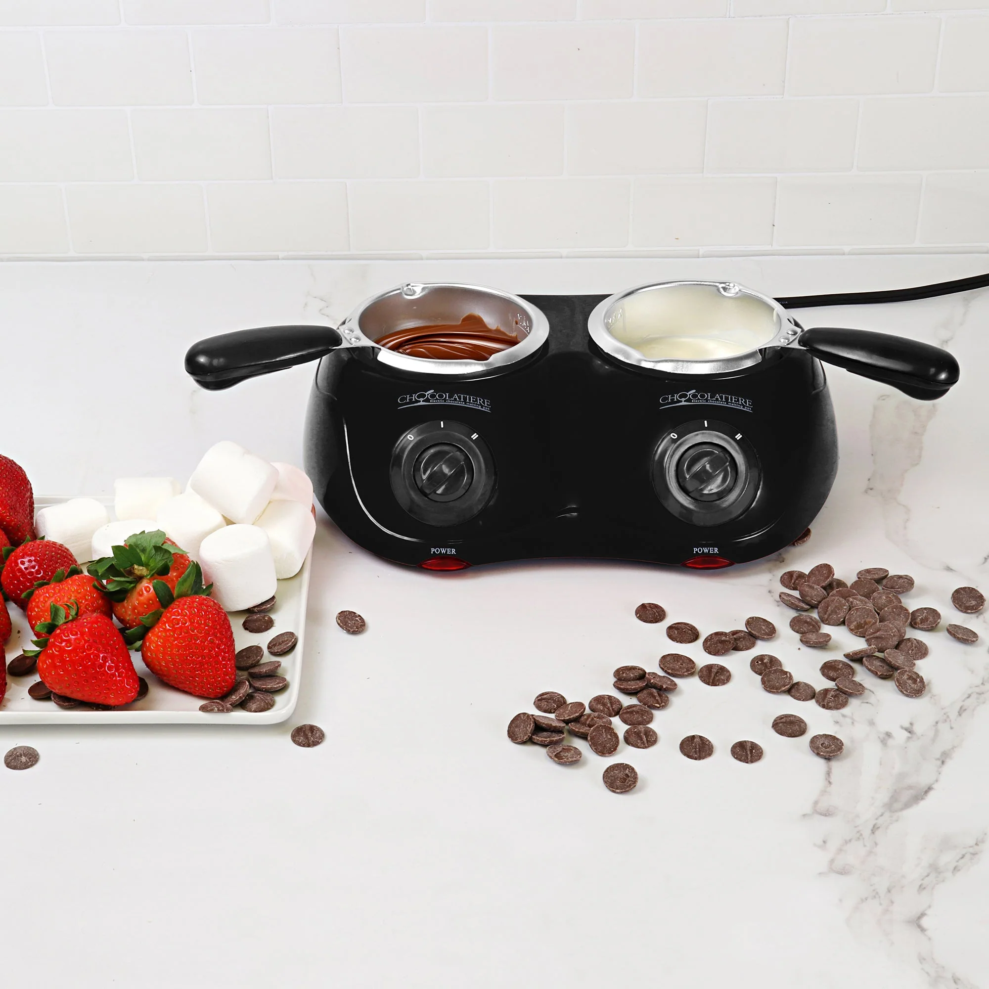 Total Chef Deluxe Chocolatiere Dual Chocolate Melter, 500g Black - Image 2