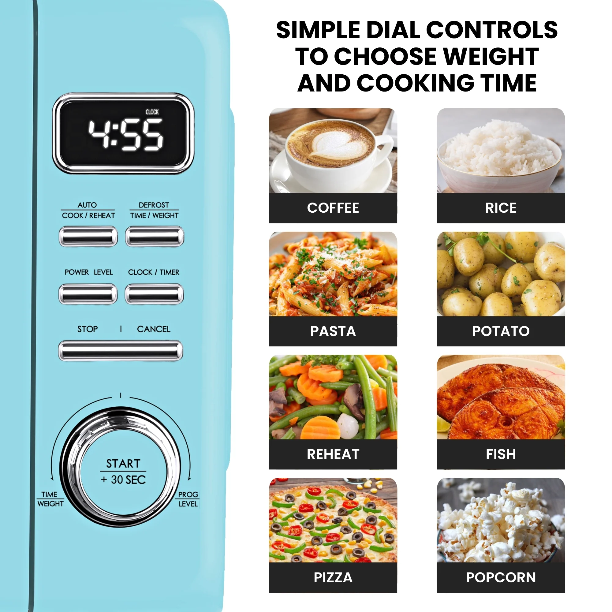 Total Chef Retro Microwave 25L Blue - Image 5