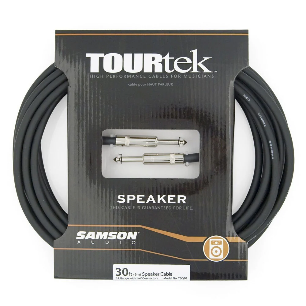 TourTek Male Cable Connector For Speaker Audio System 9.15m (Black) - Image 2
