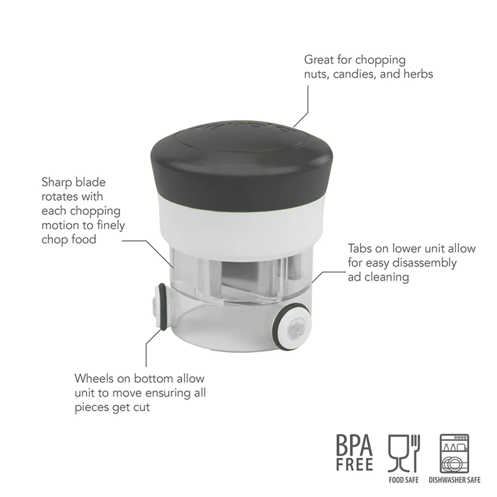 Tovolo Chop n Spin Mini Chopper (Charcoal) - Image 3