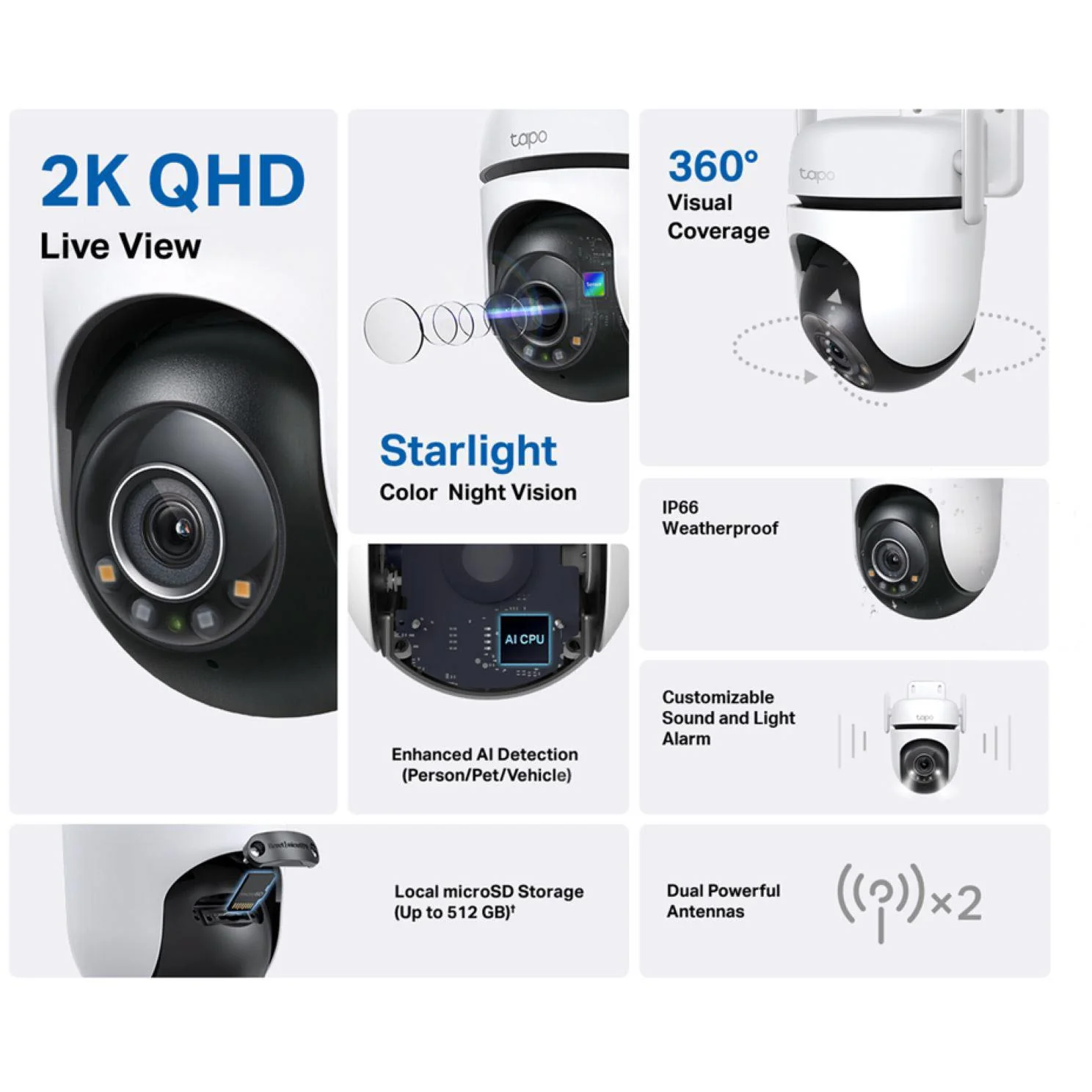 TP-Link Tapo 2K Outdoor Pan/Tilt Security Wi-Fi Camera - Image 2