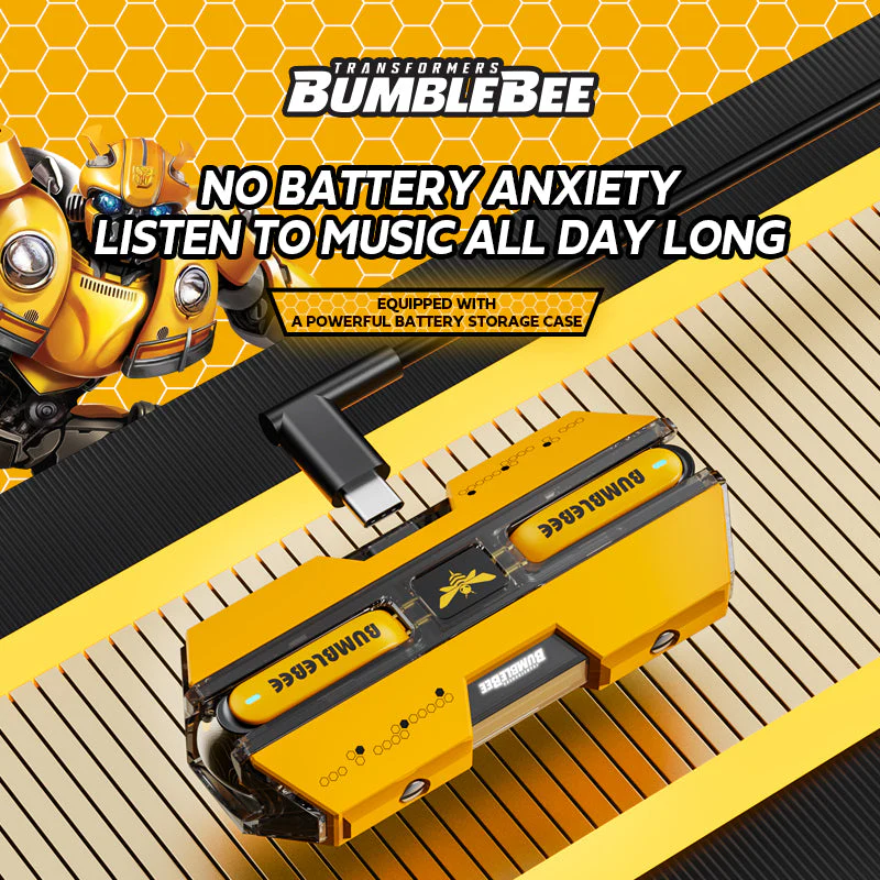 Transformers TF-T01 True Wireless Bluetooth Earbuds (Bumblebee Yellow) - Image 4
