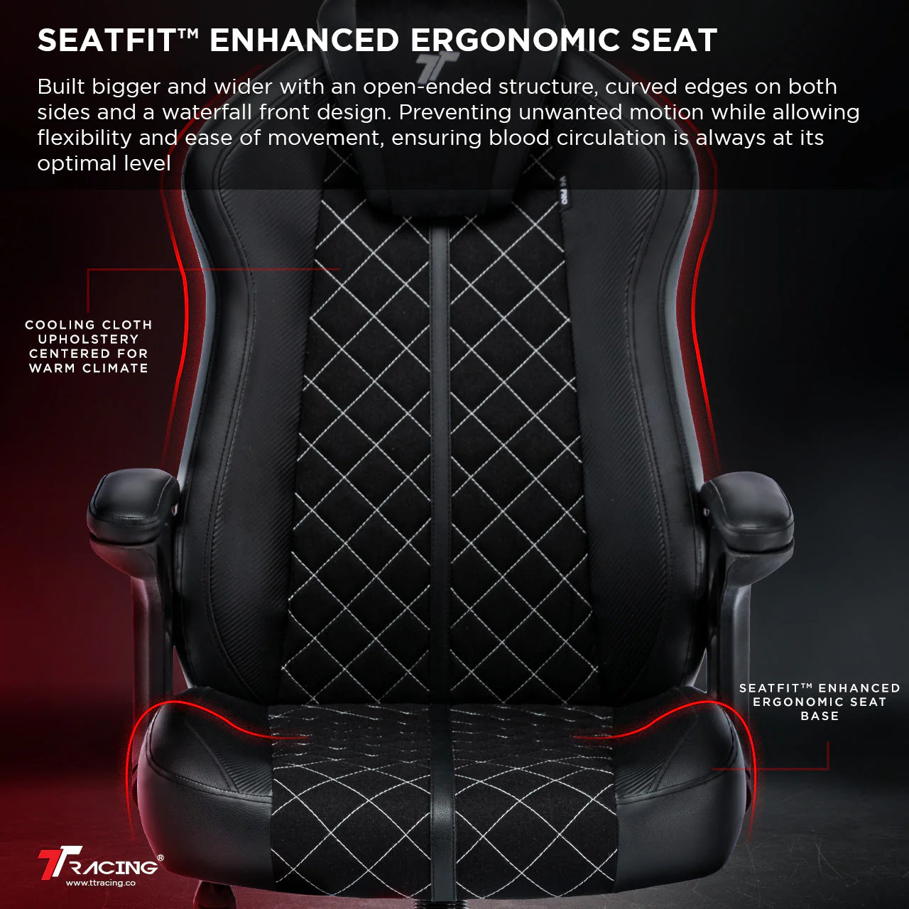 TTRacing Duo V4 Air Threads Fabric Gaming Chair (Dusk) - Image 4