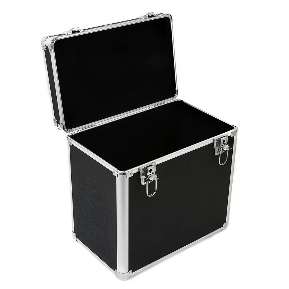 Silcron Aluminium 55 Record Heavy Duty Storage Case (Black) - Image 3