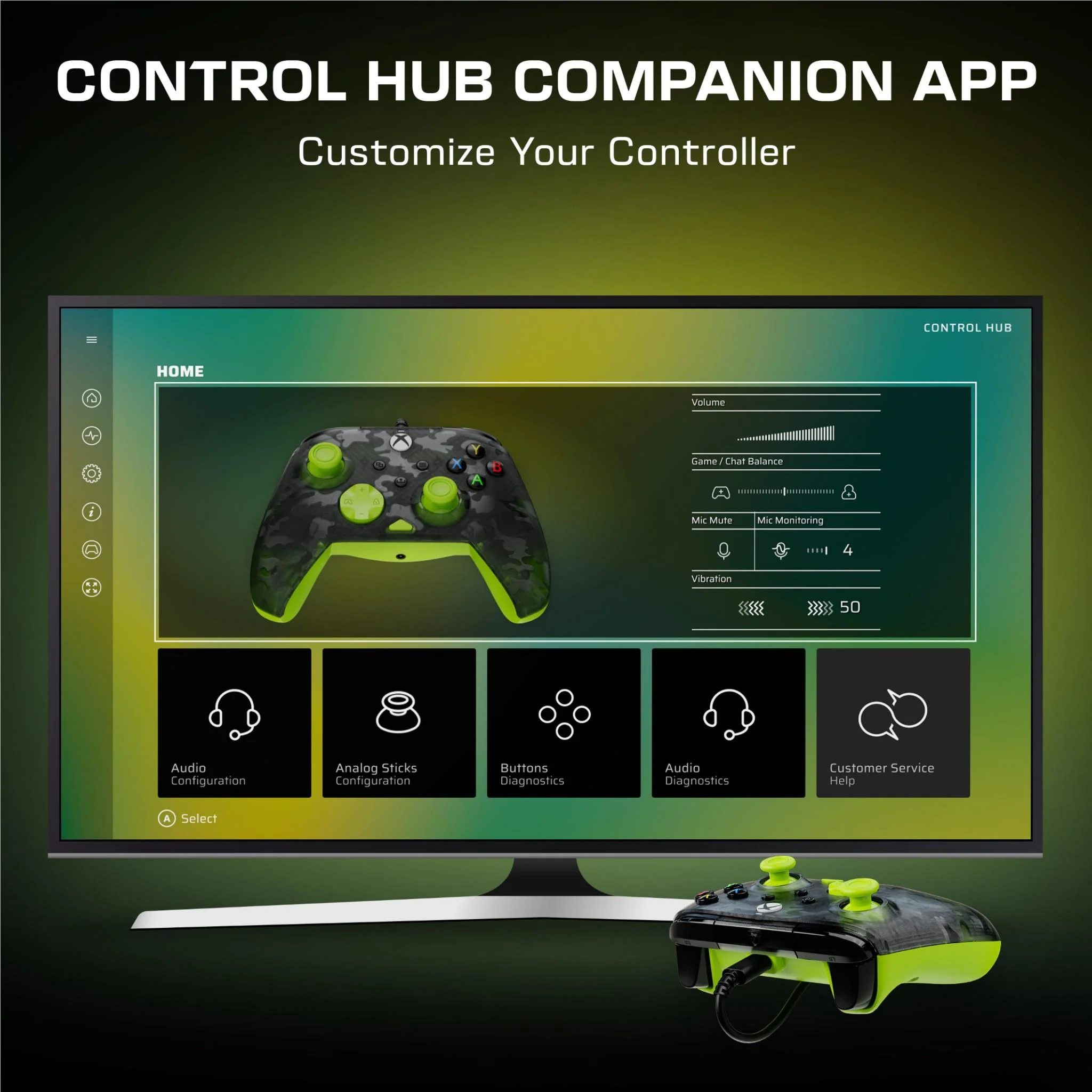 Turtle Beach Rematch Core Wired Controller (Ghost Black Camo/Yellow) - Image 5