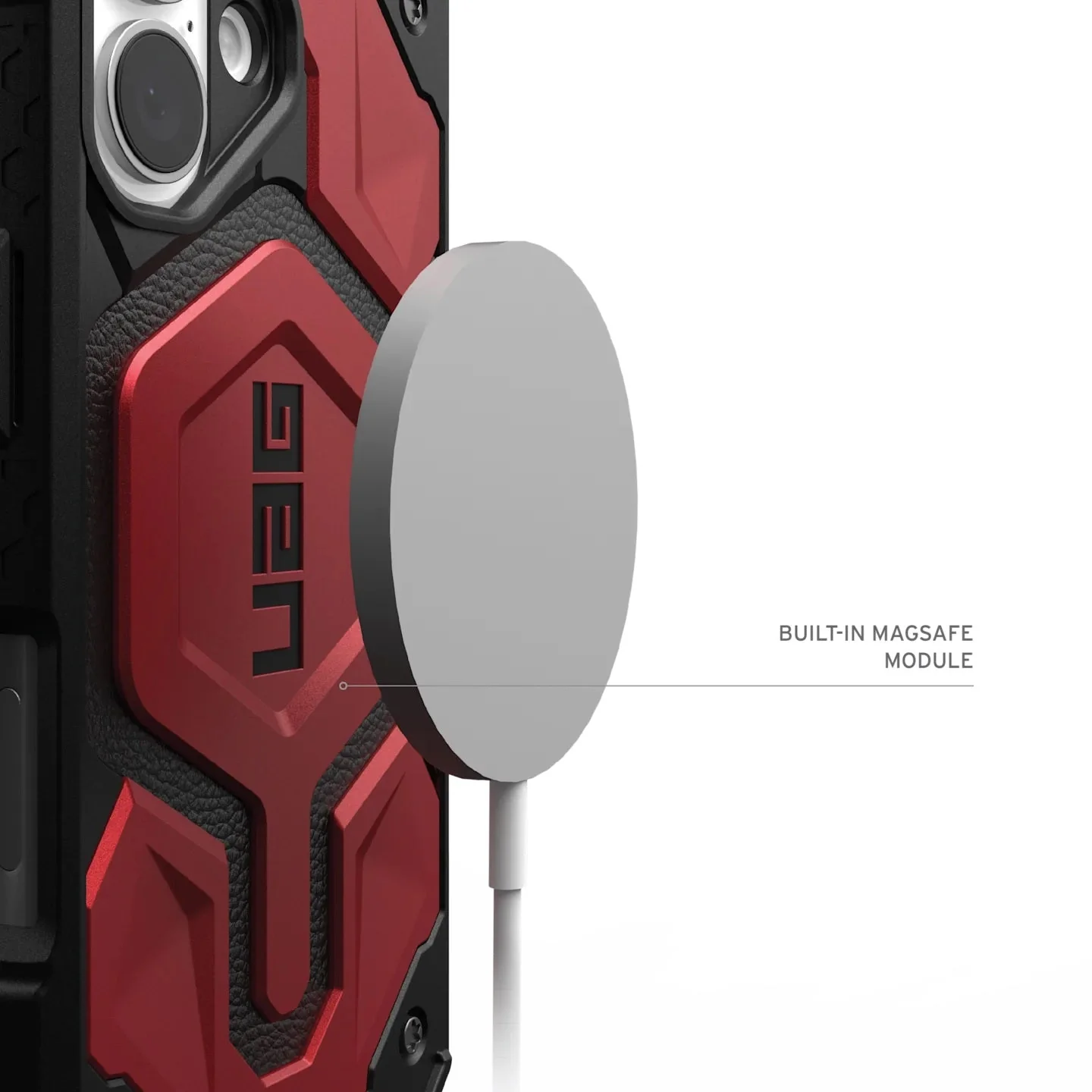 UAG Monarch Pro Rugged Phone Case for iPhone 16 (Crimson) - Image 5