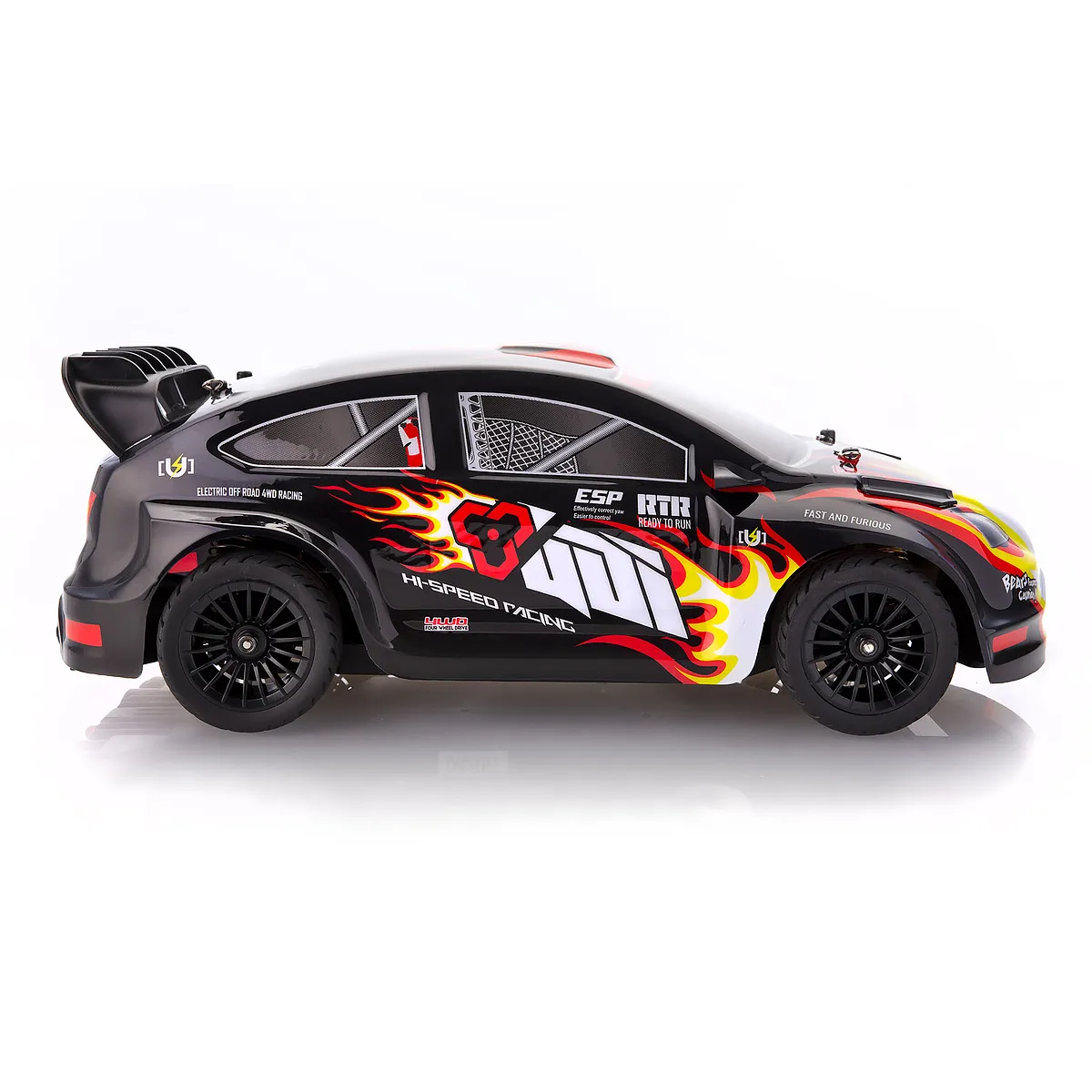 UDI Rally RC Drift Car Electric 4WD 1/16 Scale RTR (Black) - Image 4