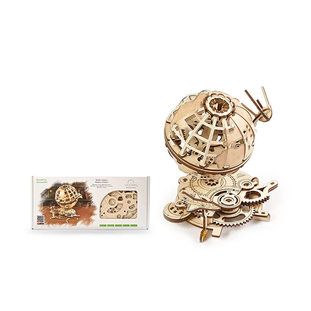 UGears 3D Puzzle DIY Model Kit Globus With Removable Modules - Image 2