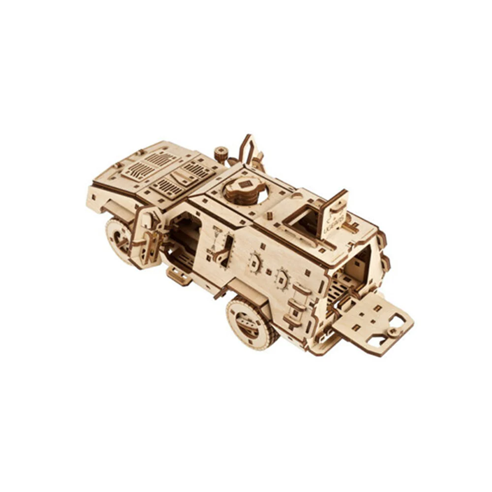 Ugears Dozor-B Combat Vehicle Mechanical 3D Wooden Puzzle Model Kit - Image 2