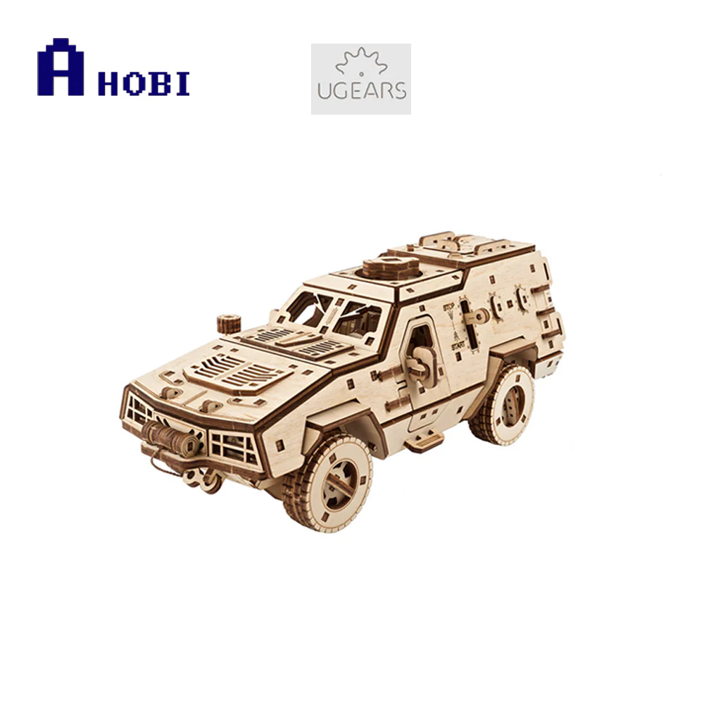 Ugears Dozor-B Combat Vehicle Mechanical 3D Wooden Puzzle Model Kit - Image 3
