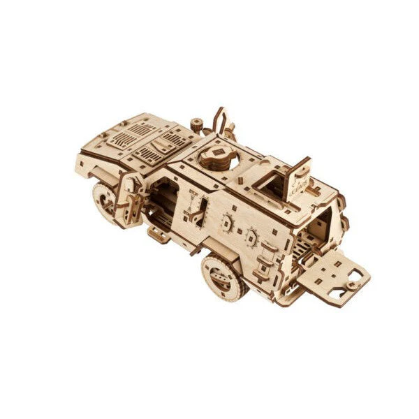 Ugears Dozor-B Combat Vehicle Mechanical 3D Wooden Puzzle Model Kit - Image 4