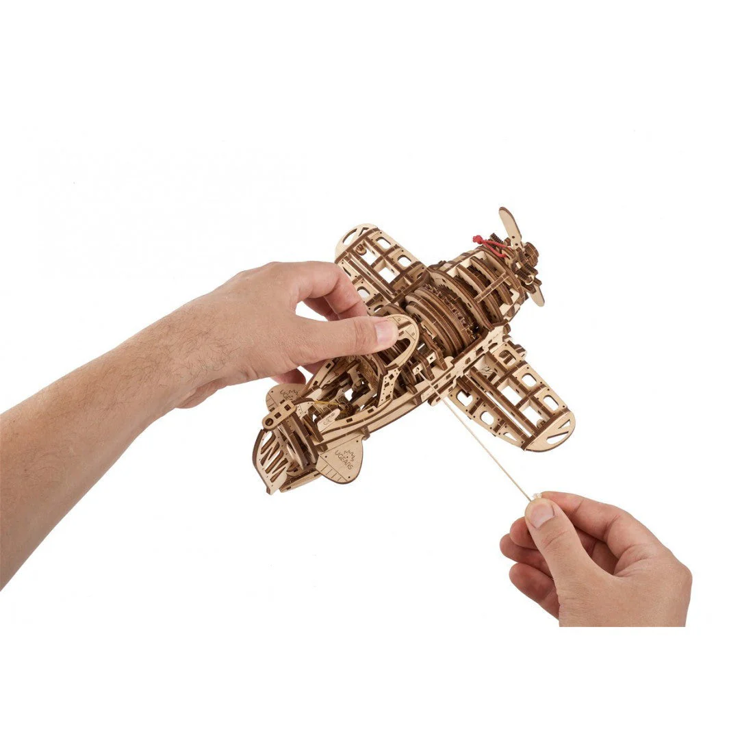 Ugears Mad Hornet Airplane Mechanical Wooden Puzzle Model Kit - Image 6