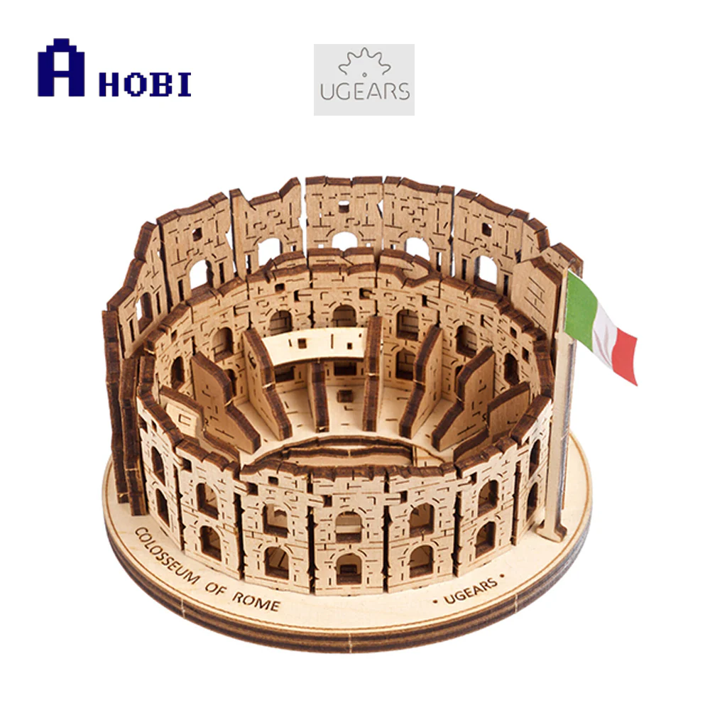 Ugears Rome Colosseum Wooden 3D Puzzle Mini Model Kit - Image 3