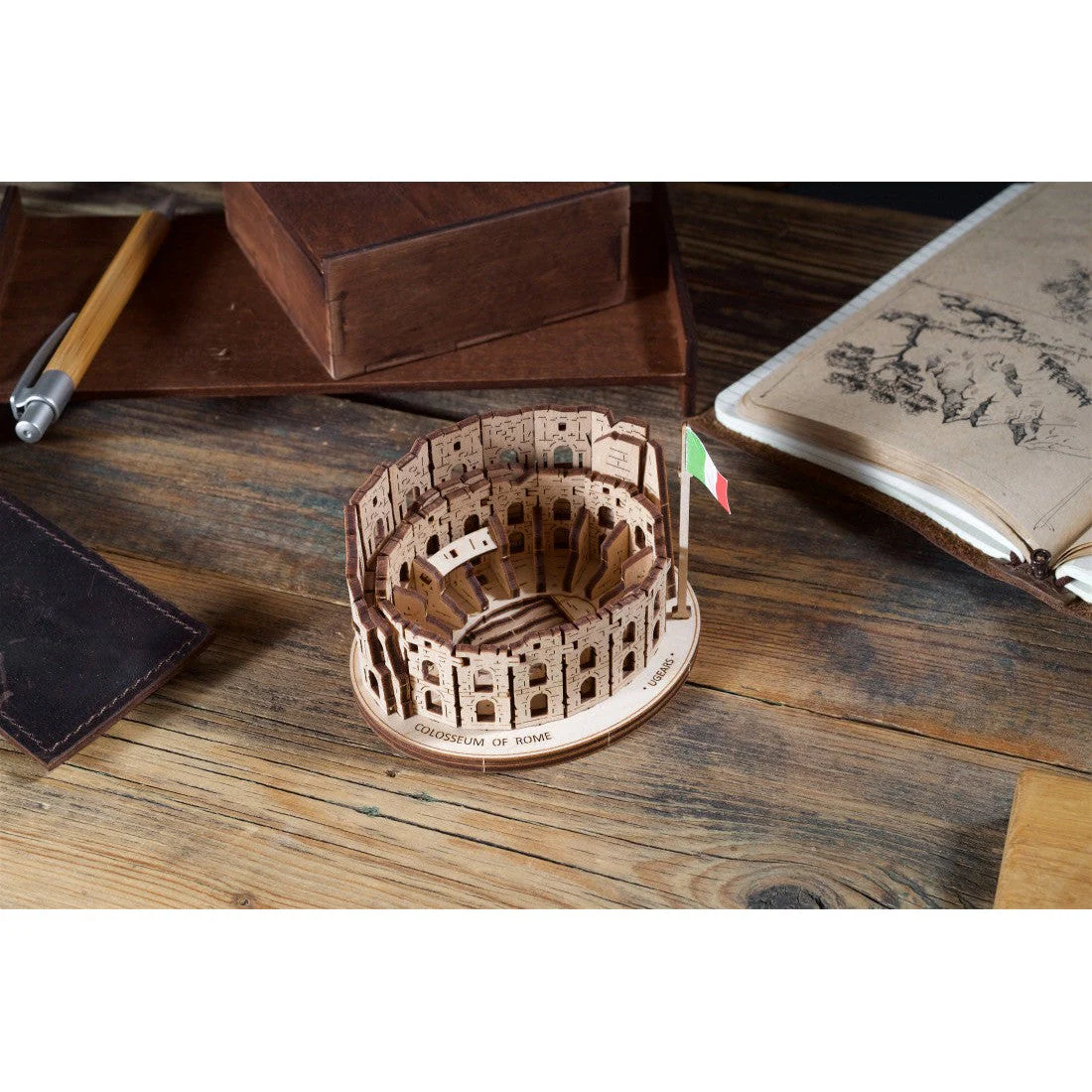Ugears Rome Colosseum Wooden 3D Puzzle Mini Model Kit - Image 5