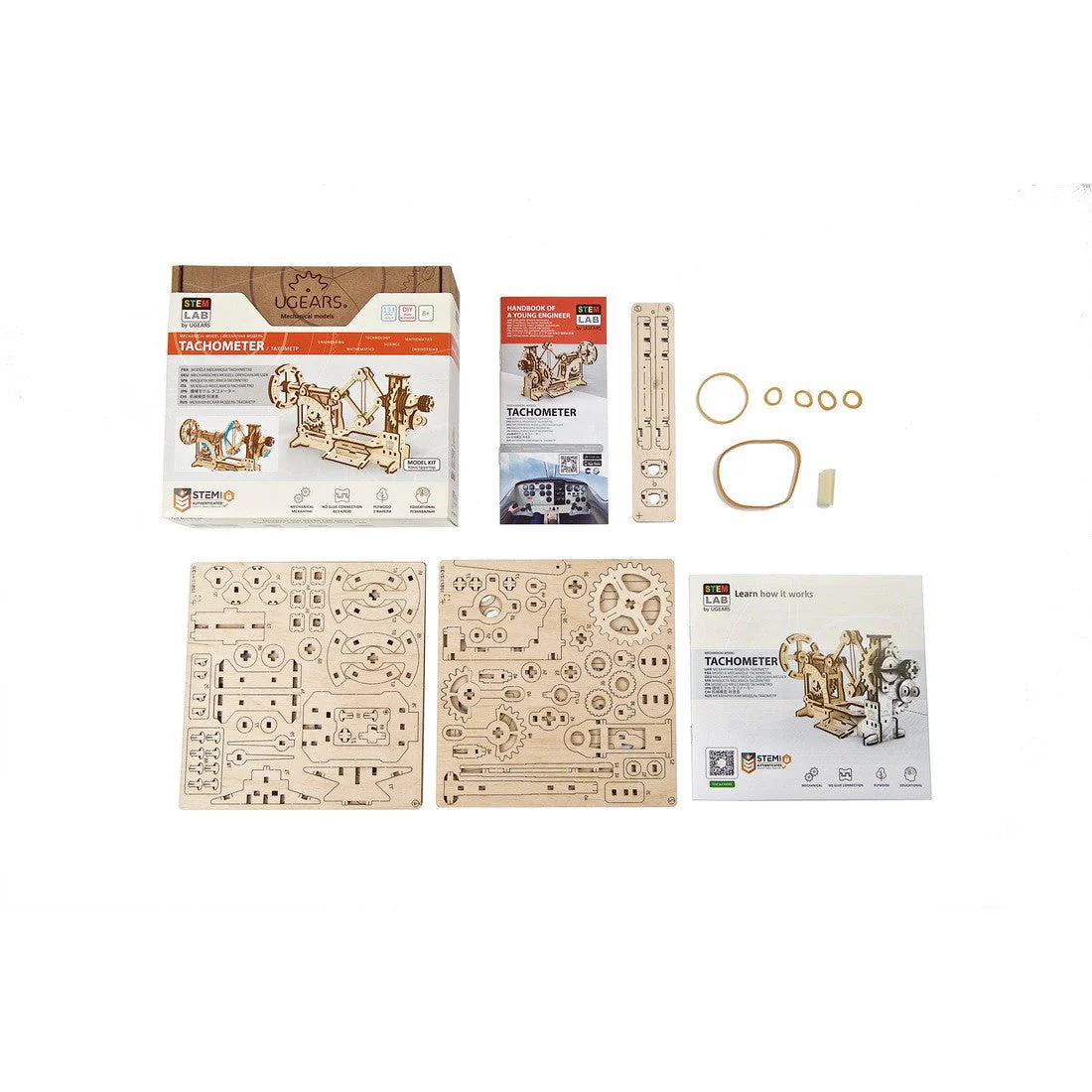 UGears Stem Lab Tachometer Wooden Mechanical Model Kit 3D Puzzle - Image 4