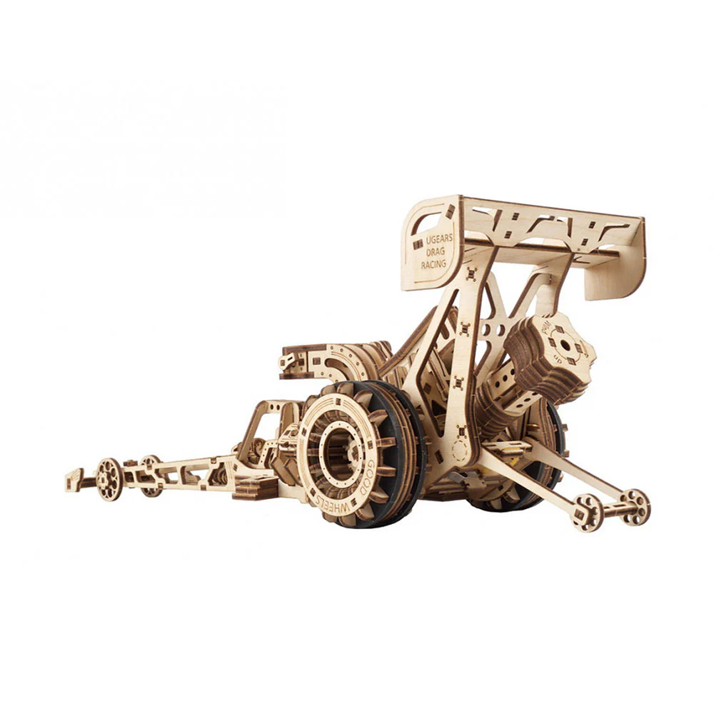 UGears Top Fuel Dragster Model Kit Wooden 3D Puzzle Assembly - Image 2