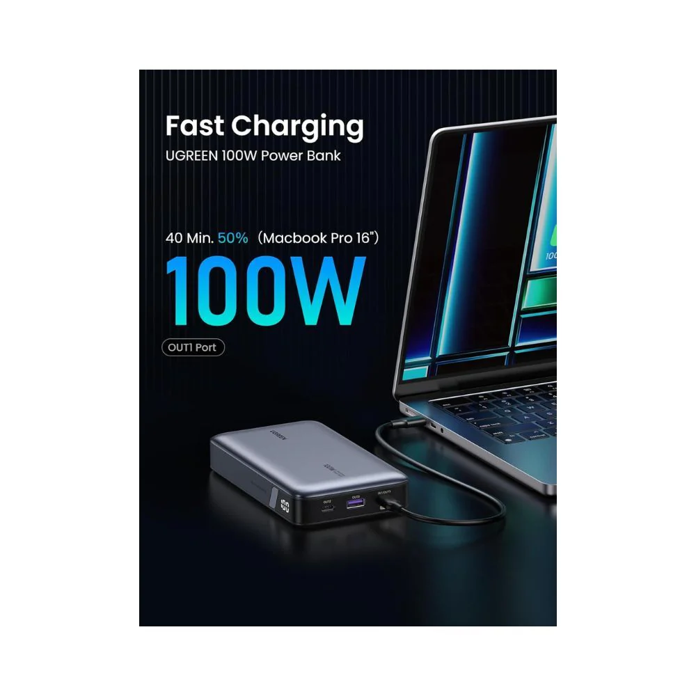 UGREEN 100W Power Bank 20000mAh 3-Port for Laptops - Image 2