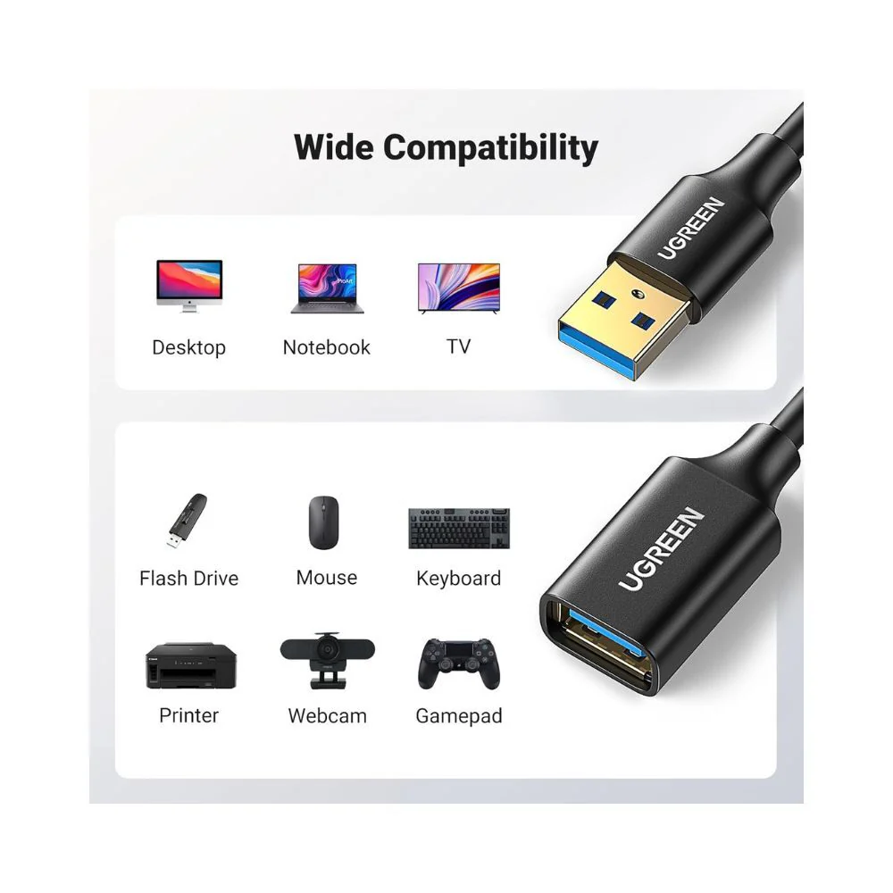 UGREEN 1M USB 3.0 Extender Cable - 5Gbps - Image 4