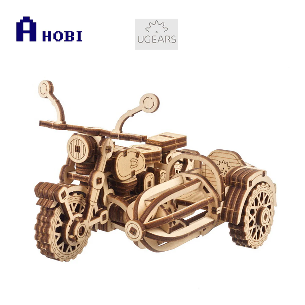 Ukraine Made Ugears Hagrid's Flying Motorbike With Sidecar Wooden Model Kit - Image 3