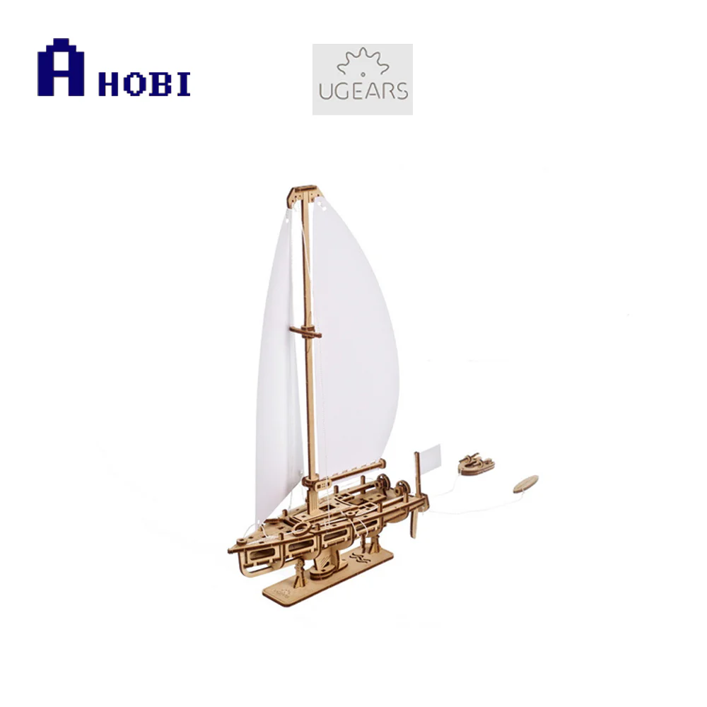 Ukraine Made Ugears Ocean Beauty Yacht Mechanical Wooden 3D Puzzle Model Kit - Image 3