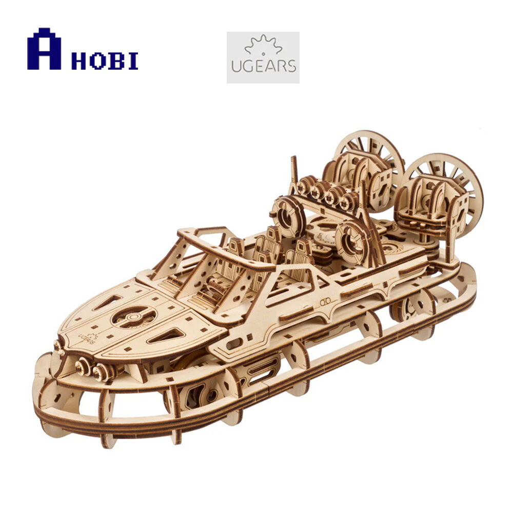 Ukraine Made Ugears Rescue Hovercraft Mechanical Wooden 3D Puzzle Model Kit - Image 3