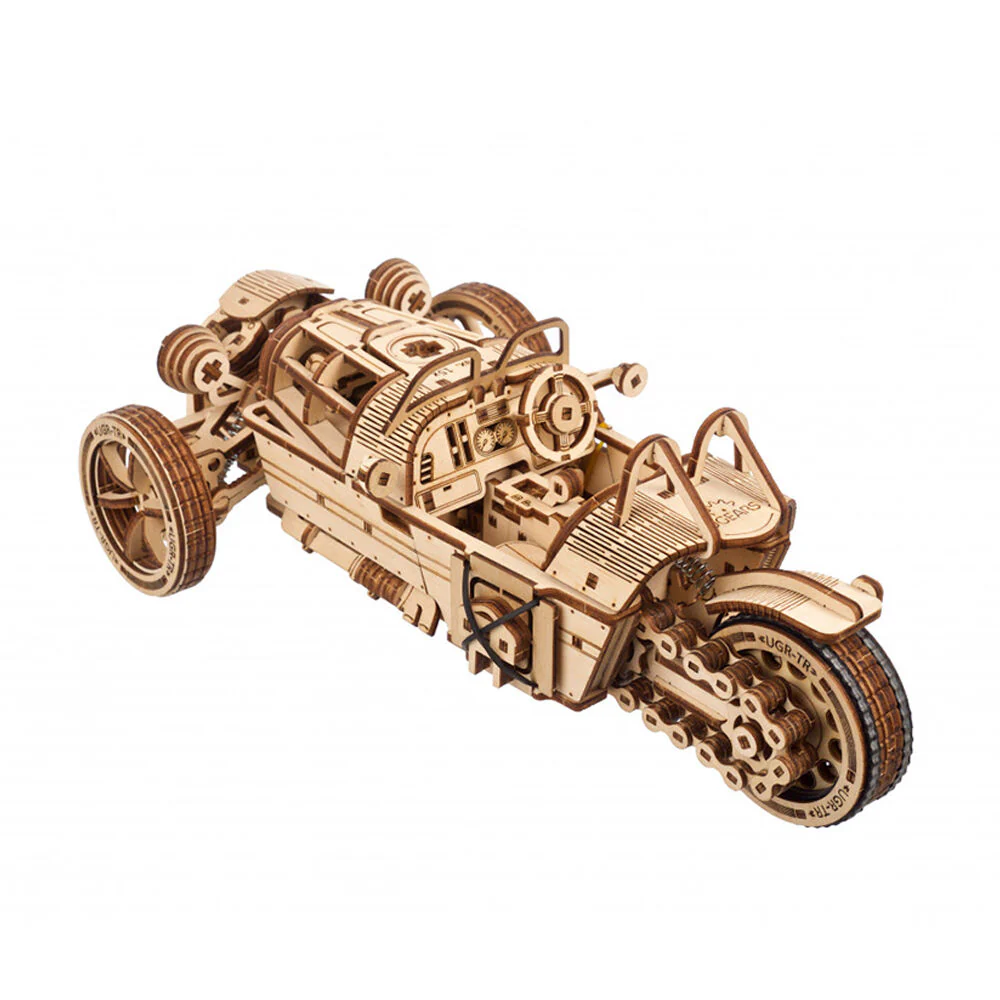 Ukraine Made Ugears Three Wheeler UGR-S Wooden Mechanical 3D Puzzle Model Kit - Image 2