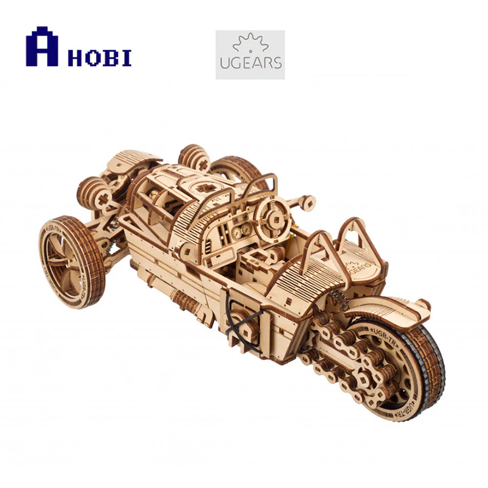 Ukraine Made Ugears Three Wheeler UGR-S Wooden Mechanical 3D Puzzle Model Kit - Image 3