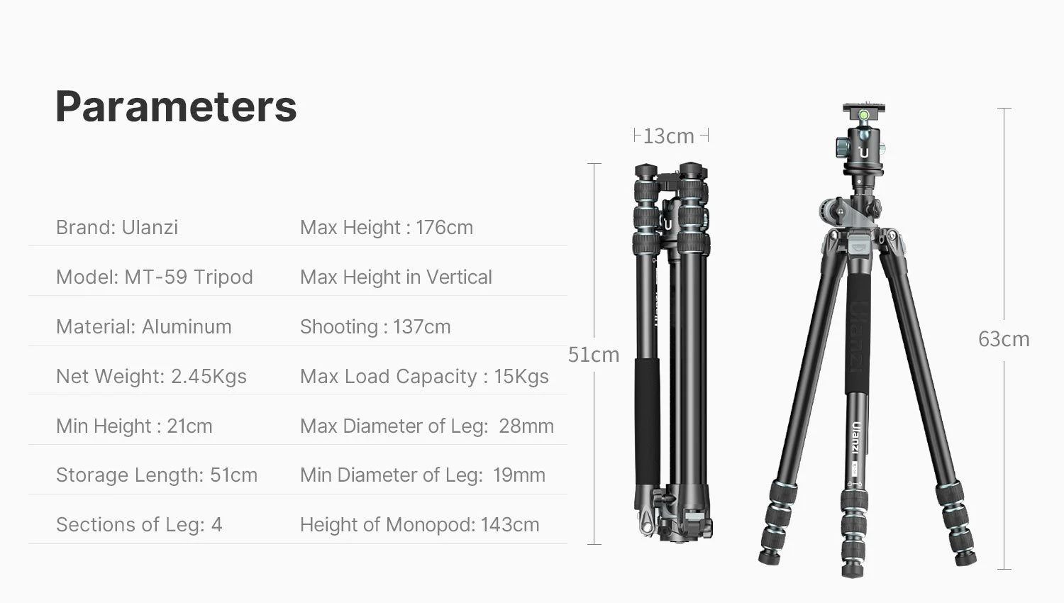 Ulanzi MT-59 Multifunction Camera Monopod Tripod 3114 - Image 6