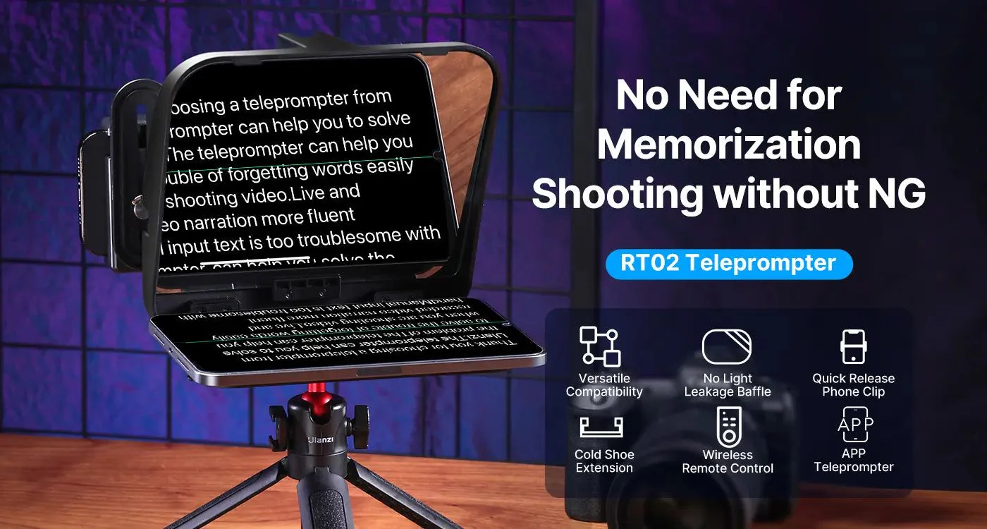 Ulanzi RT02 Universal Teleprompter for Tablets and Smartphones - Image 3