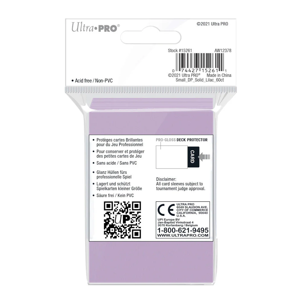 Ultra Pro: UP15261 PRO-Gloss 60ct Small Deck Protector sleeves: Lilac - Image 2