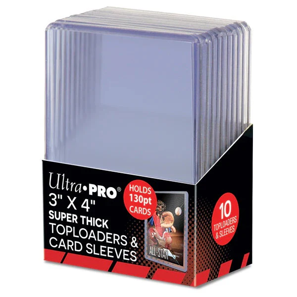 Ultra Pro: UP15281 3"x4" Super Thick 130PT Toploader with Thick Card Sleeves 10ct