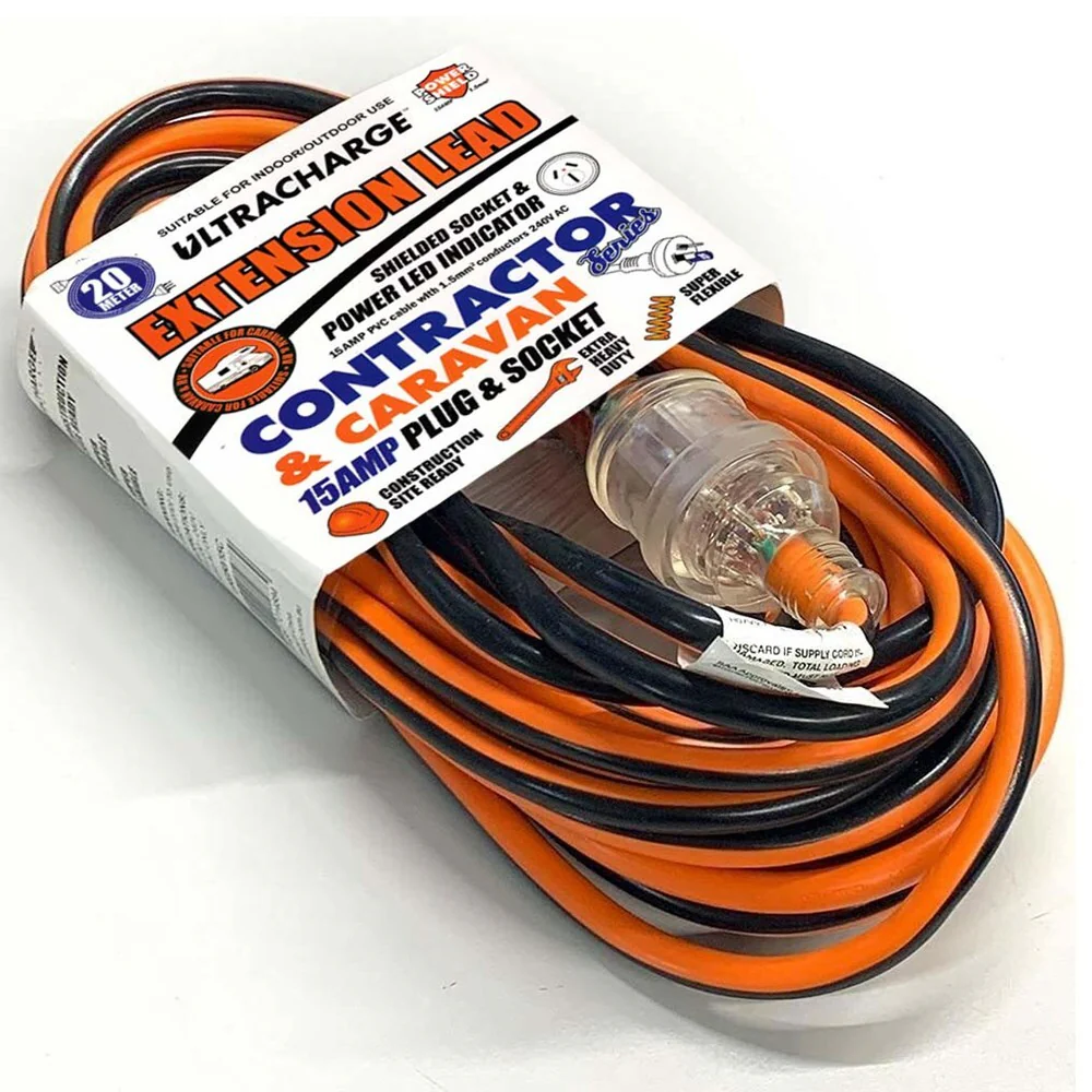 Ultracharge 20m Heavy-Duty Extension Lead 15A (240V) - Image 2