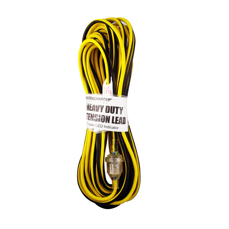 Ultracharge 25m Heavy Duty Extension Lead 10A 2400W (Yellow)