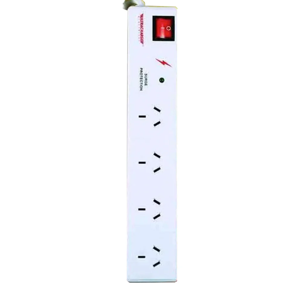 Ultracharge 4-Socket Power Strip Board with Surge Protection 1m Cord (White) - Image 3
