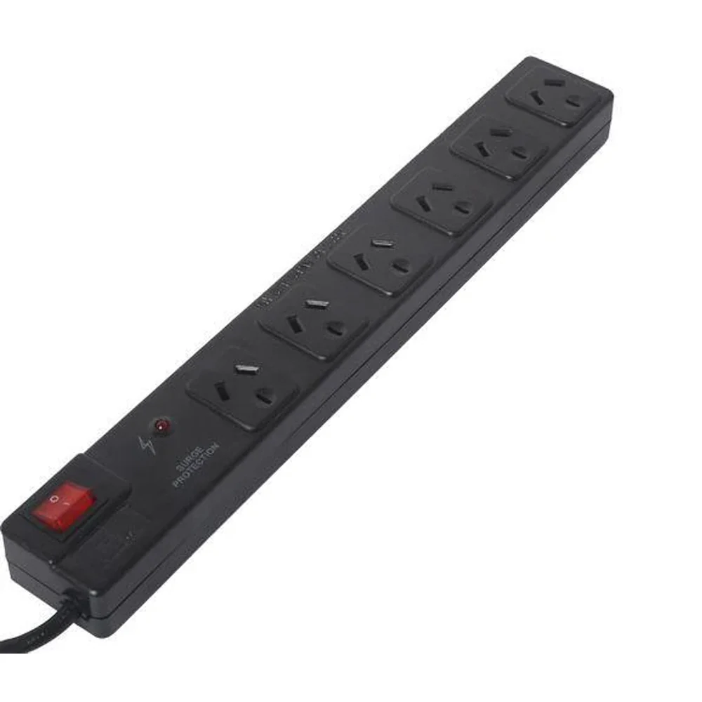 Ultracharge 6-Outlet Surge Protection Power Board with Switch (Black) - Image 3
