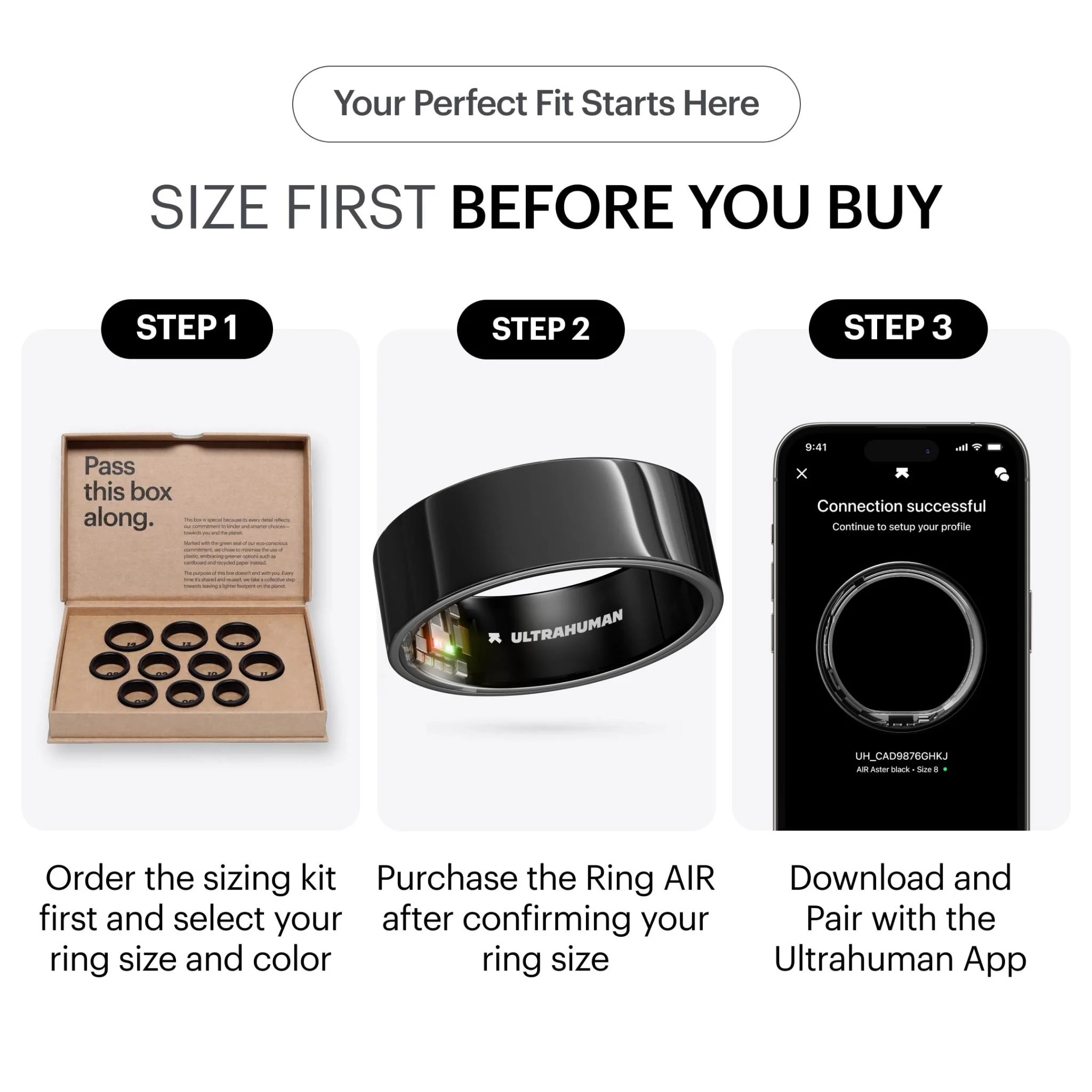 Ultrahuman Ring Air [Size 13] (Aster Black) - Image 2