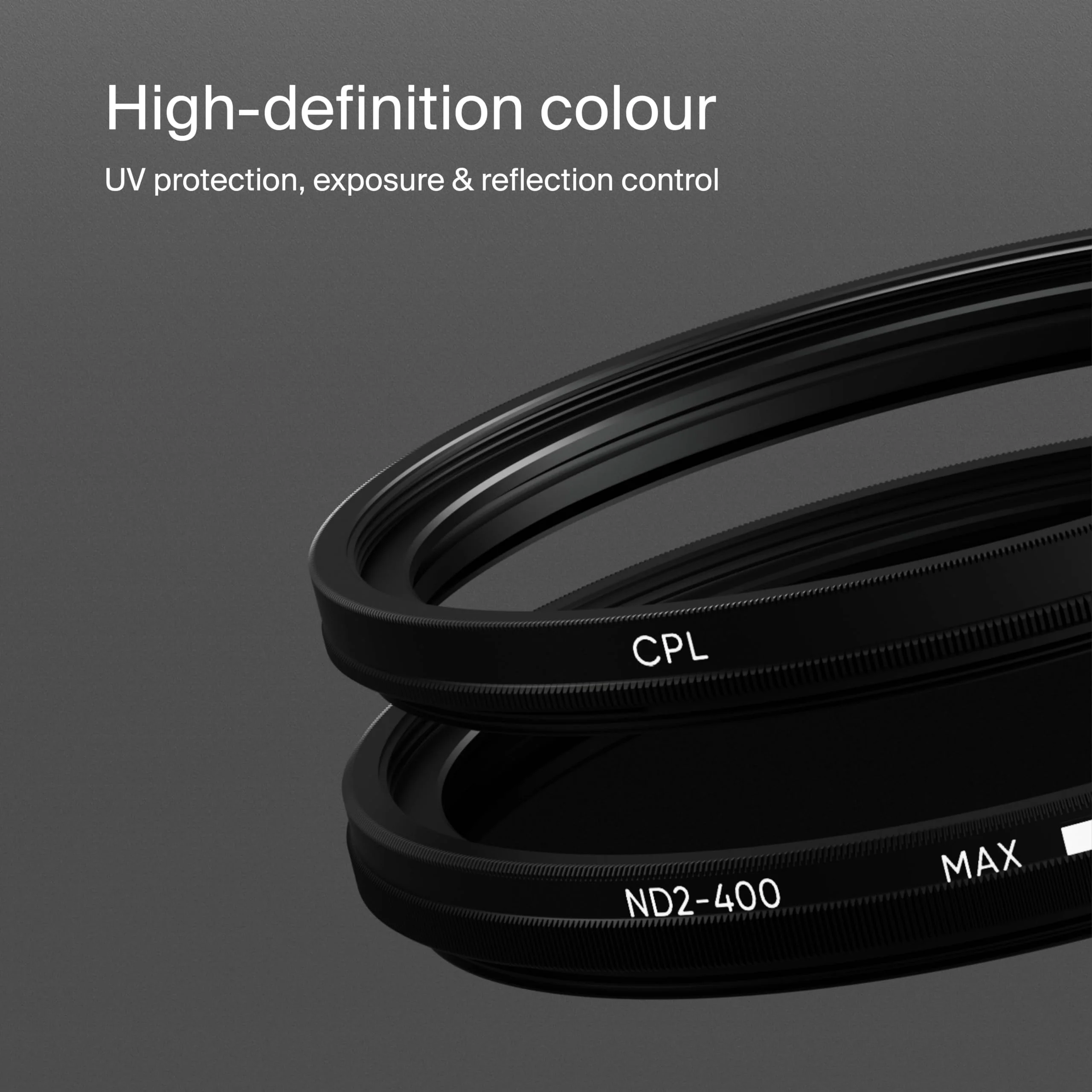 Urth 55mm UV, Circular Polarizing (CPL), ND2-400 Lens Filter Kit - Image 4