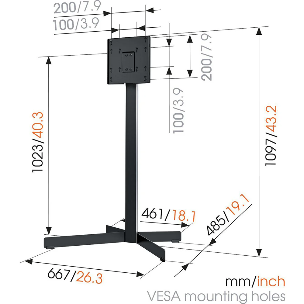 Vogel's EFF8230 Floor Stand Mount For 19-40" LED TV - Black - Image 4