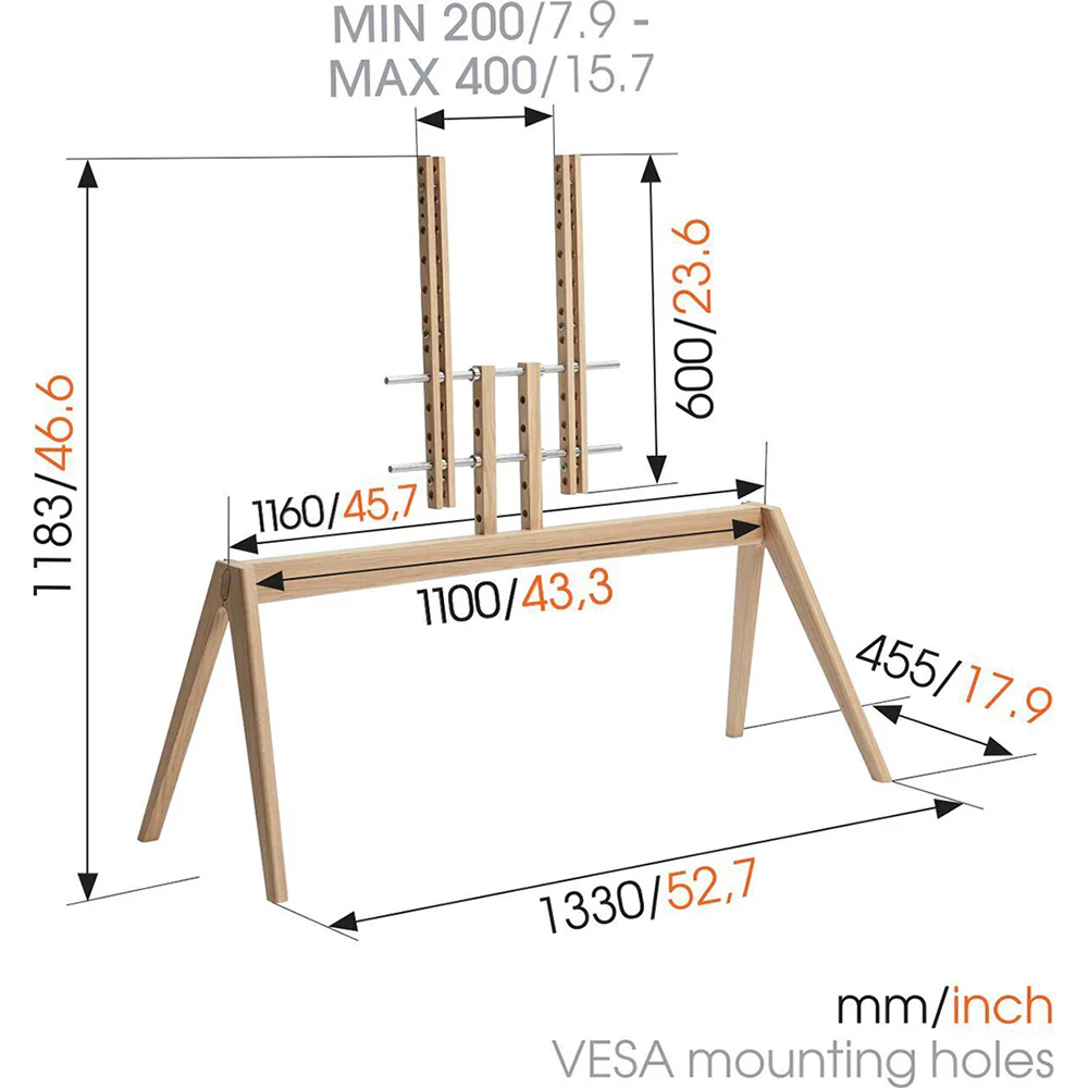 Vogel's NEXTOP2 Scandinavian Design Floor Stand For 55-77" TV (Natural) - Image 4